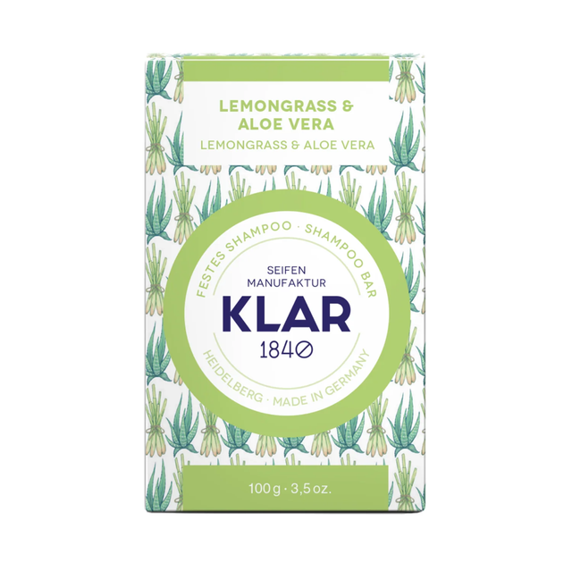 Klar Seifen - festes Shampoo Lemongrass & Aloe Vera 100g (für fettiges Haar)