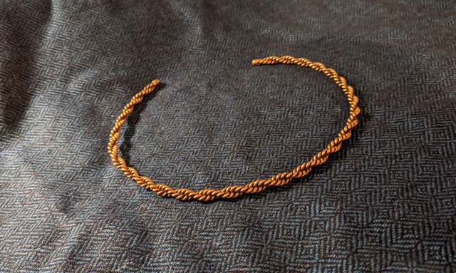 Large rope twisted copper torc