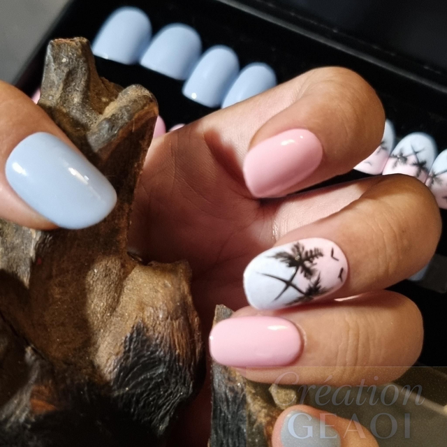 Pastel beach little oval S