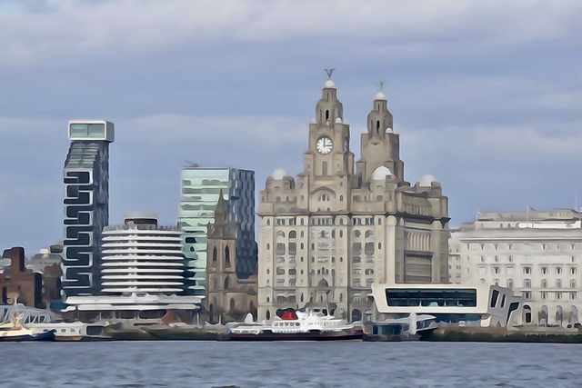 Liverpool Skyline Water Colour - Print