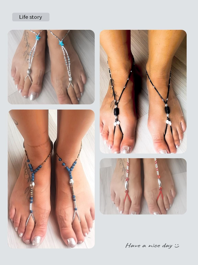 Bijoux de pieds en perles yuki