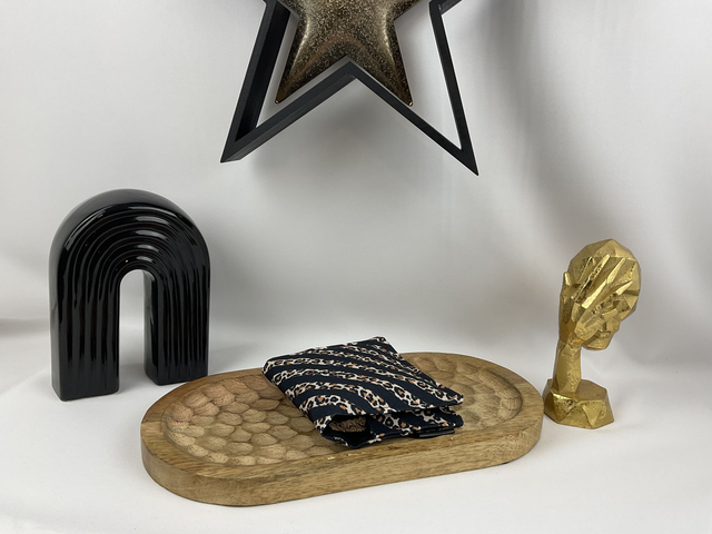 Étui à lingettes & ses 4 lingettes – motif Léopard Rayé