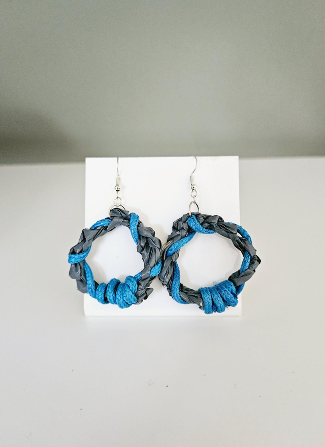 Special Blue Circle Ring ECO Handmade Earring 