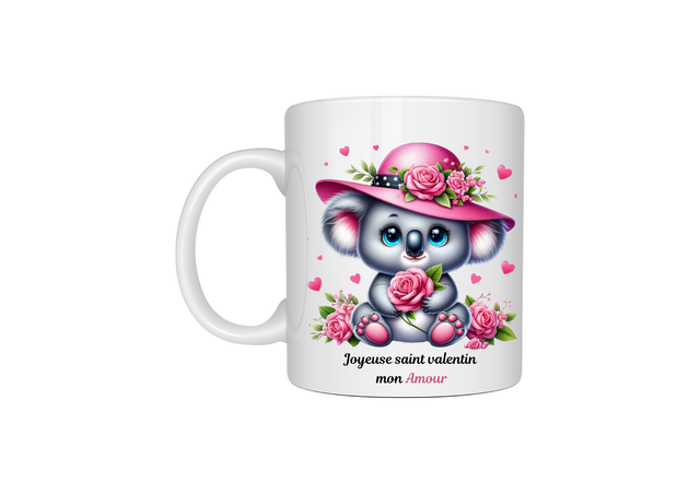 Mug motif koala saint valentin