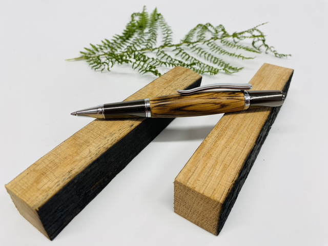 Whiskey Barrel Twist Pen (Chrome and Gunmetal)