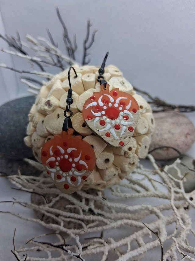 Boucles d'oreilles fraises mandala