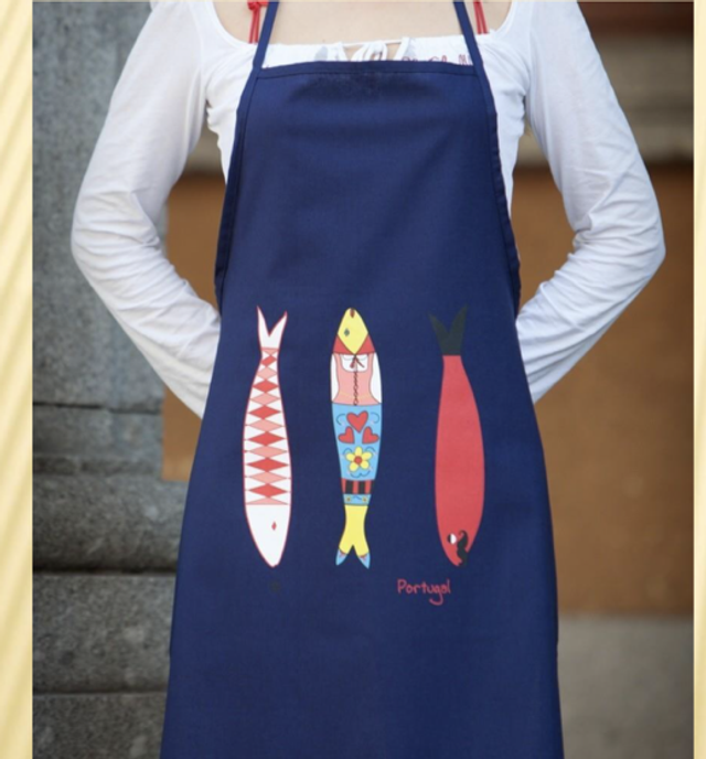 Avental sardinha colorida azul 