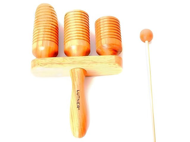 Agogô triple de madera XT3 con baqueta 
