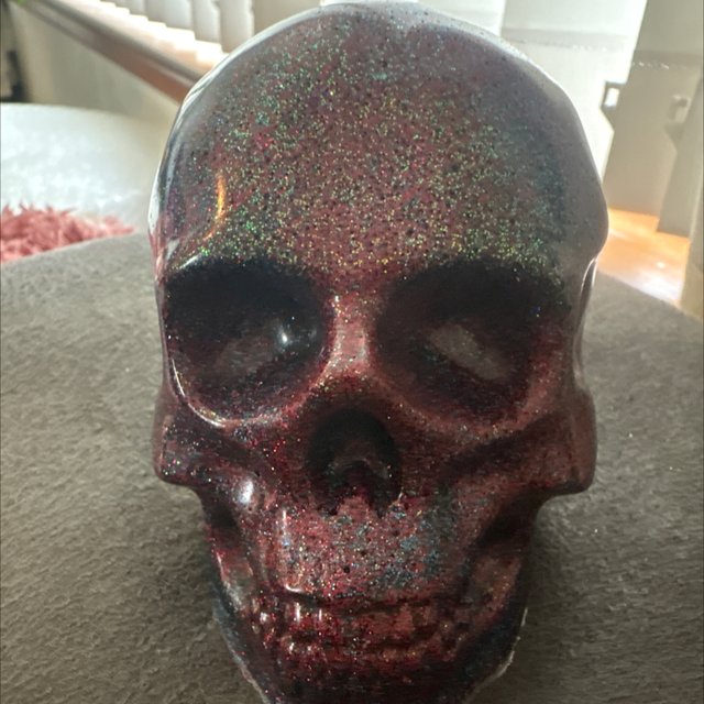 Mixed colour glittery medium skull
