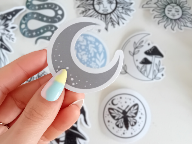 Sticker Holographique Waterproof - Croissant de lune