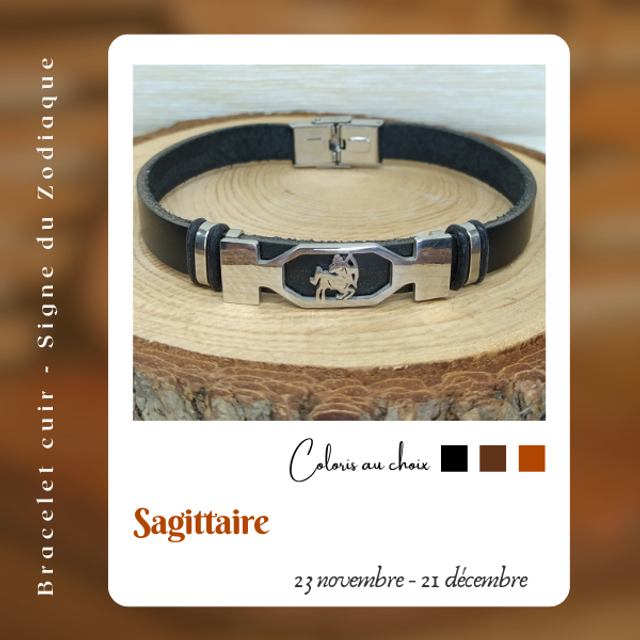Bracelet en cuir - Sagittaire