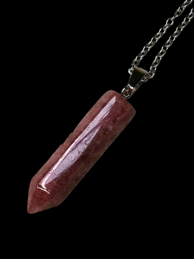 Pendule quartz fraise 