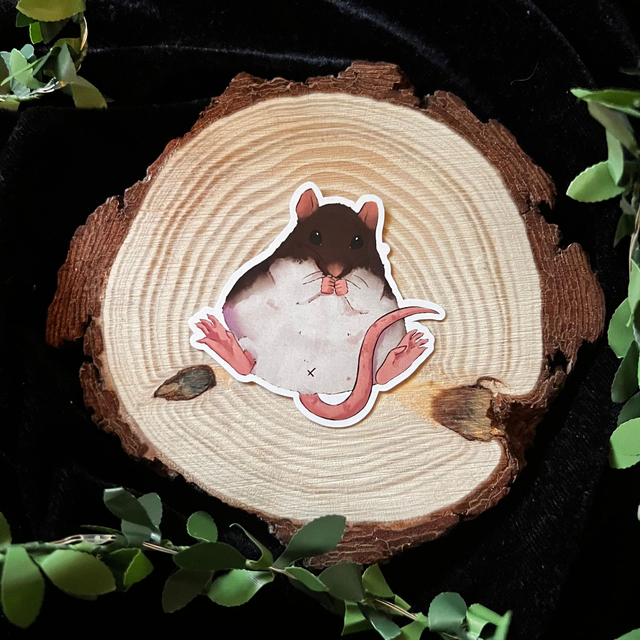 Sticker Rata // Rata blanco y negro