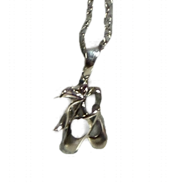 Silver Ballet Shoes Necklace