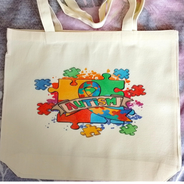 Autism Awareness Large Spacious Canvas Tote Bag - 3 Colourful Designs To Choose From