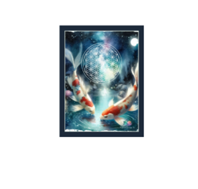 Carte Poisson Koï fleur de vie - 0005CFV