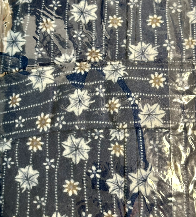 Peignoir pyjama bleu foncé petites fleurs