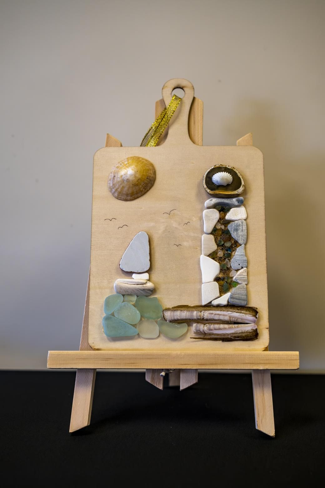 'The Lighthouse' Sea Glass Art Board 