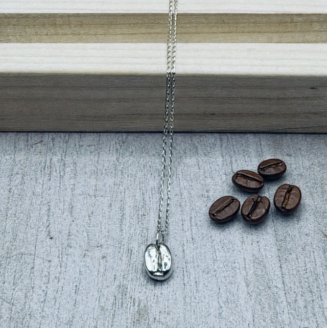 Silver Coffee Bean Necklace 