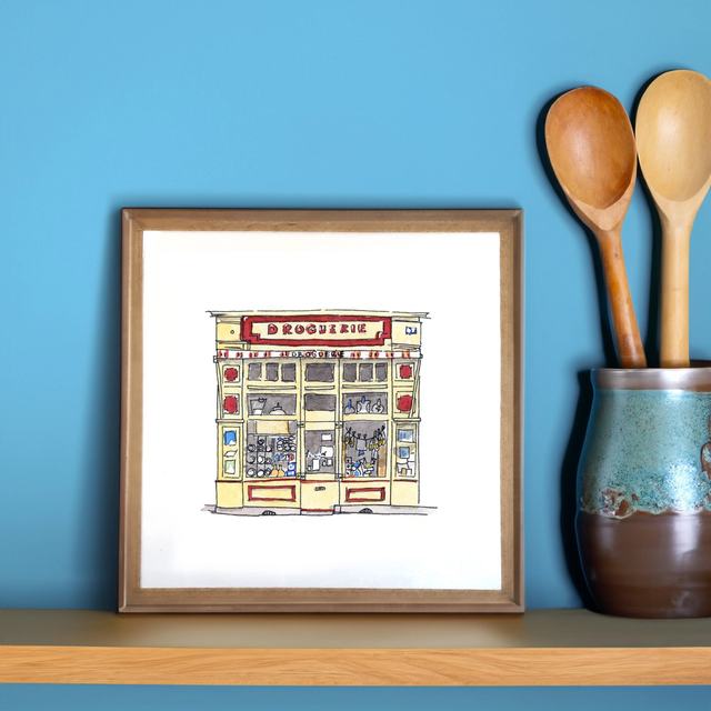 Droguerie Saint-Hélier, Rennes, art print - French drugstore art