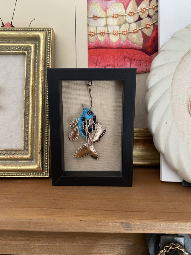 Mini cadre poisson hameçon