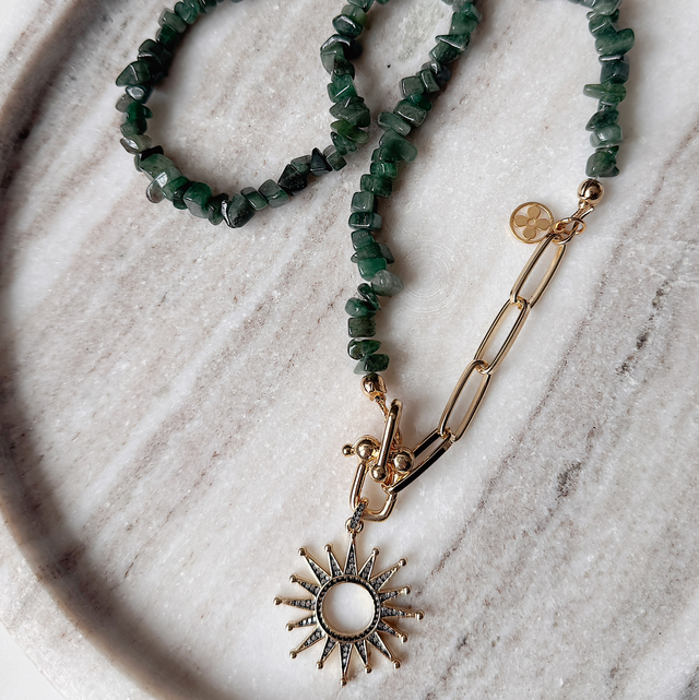 STELLA Dunkelgrüne Jade „shiney sun“