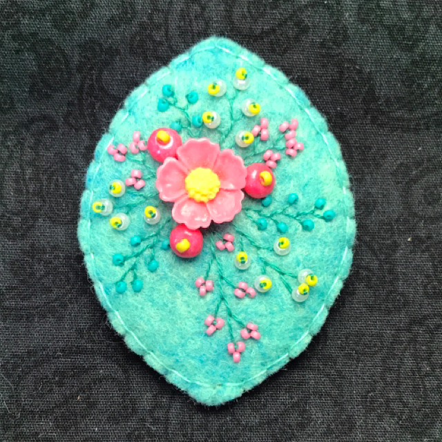 Broche Menthe givrée/rose/jaune