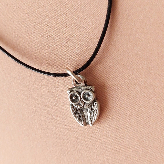 Handmade Owl Silver Necklace - Sterling Silver Owl Charm - Handmade Silver Bird Pendant