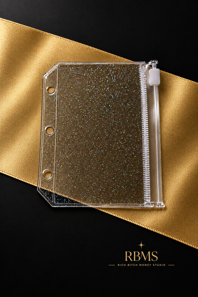 A8 Transparante Glitter Zipper – 3-gaats