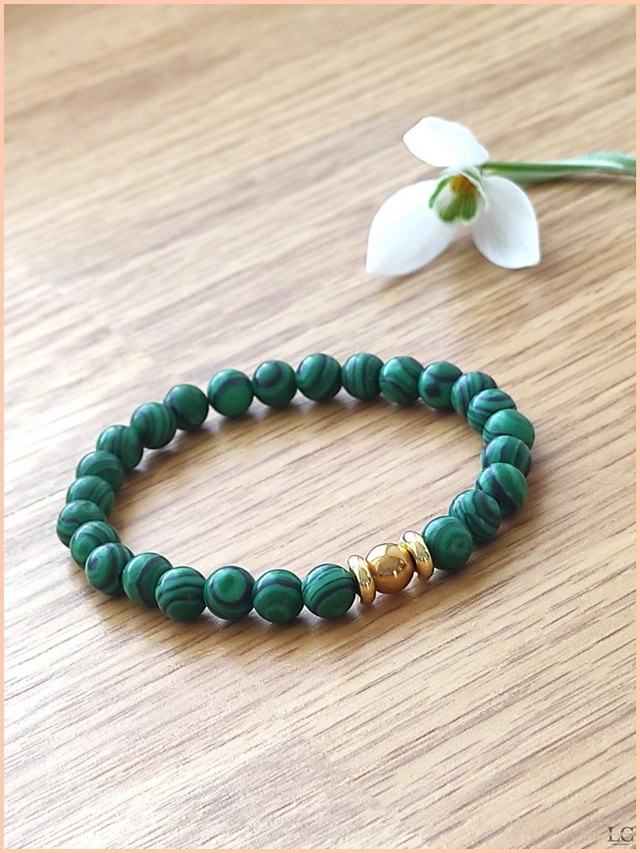 Bracelet Bertille - Malachite 6mm
