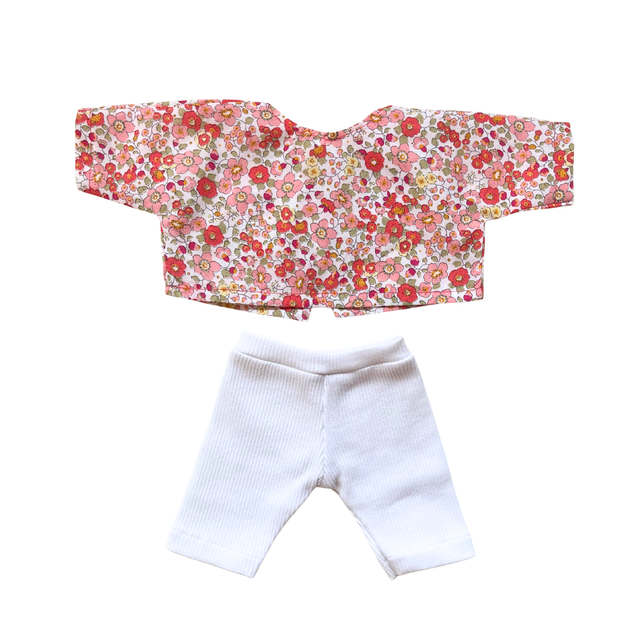 Ensemble blouse liberty legging blanc