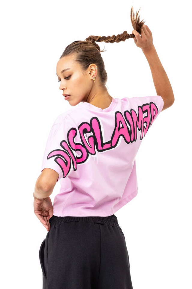 77209832 - Disclaimer  T-shirt in jersey con stampa logo sul retro