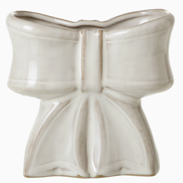 White ceramic bow vase LARGE