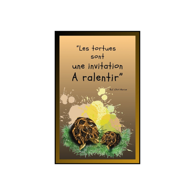 Carte postale - les tortues radiata avec texte 