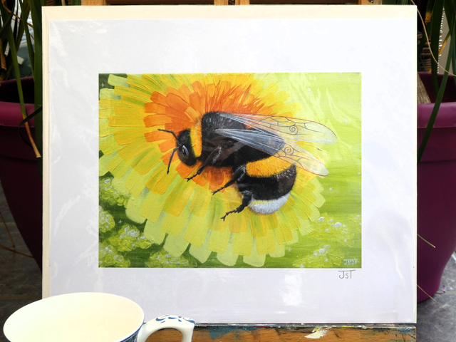 Open Edition Fine Art Print, from my "Beautiful Bugs" collection, "Let the Dandelions Grow" 