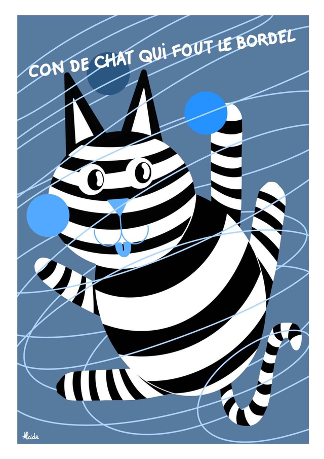 Con de chat qui fout le bordel