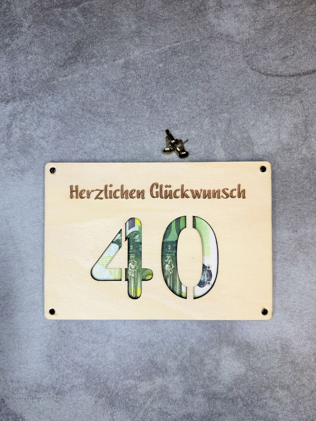 Geldgeschenk "40 - Herzlichen Glückwunsch"