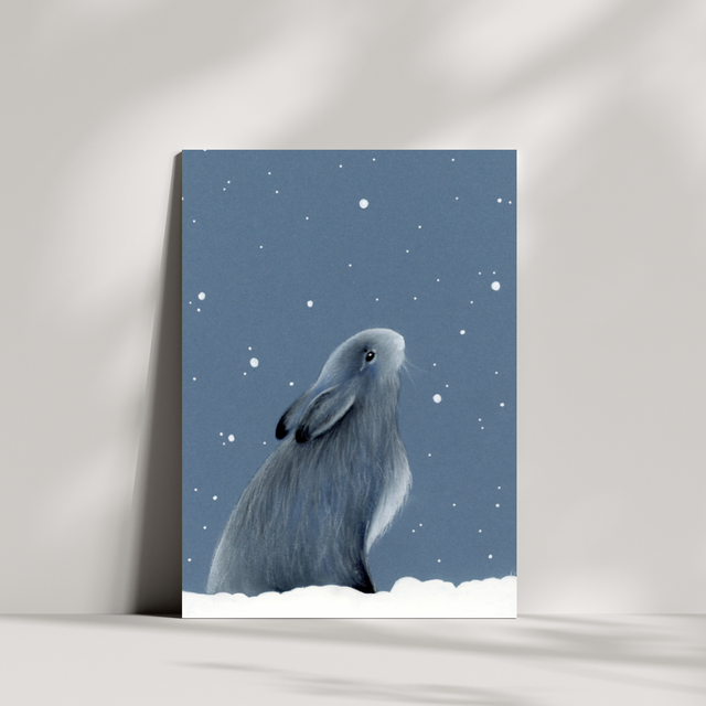 Carte de vœux - Lièvre N°1