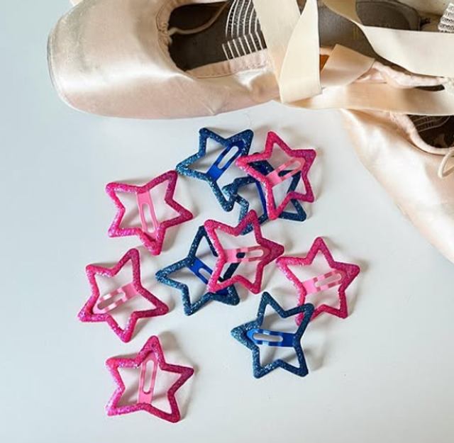 Mollette stella glitter