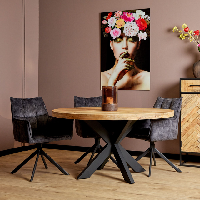 Eettafel Denver rond 130 cm naturel