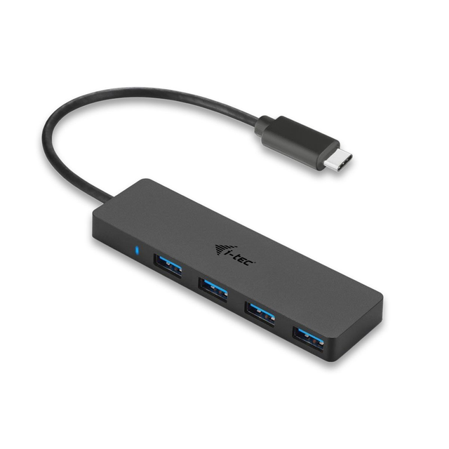 usb 3.1 type c slim hub 4 port passive - black