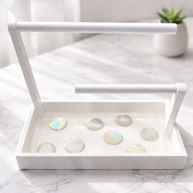 "Fleurs de vie" - Porte bijoux artisanal - Bois et résine 