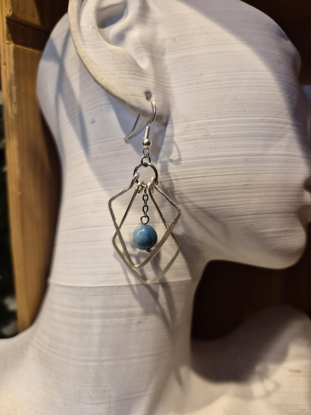 Boucle d’oreille apatite losange