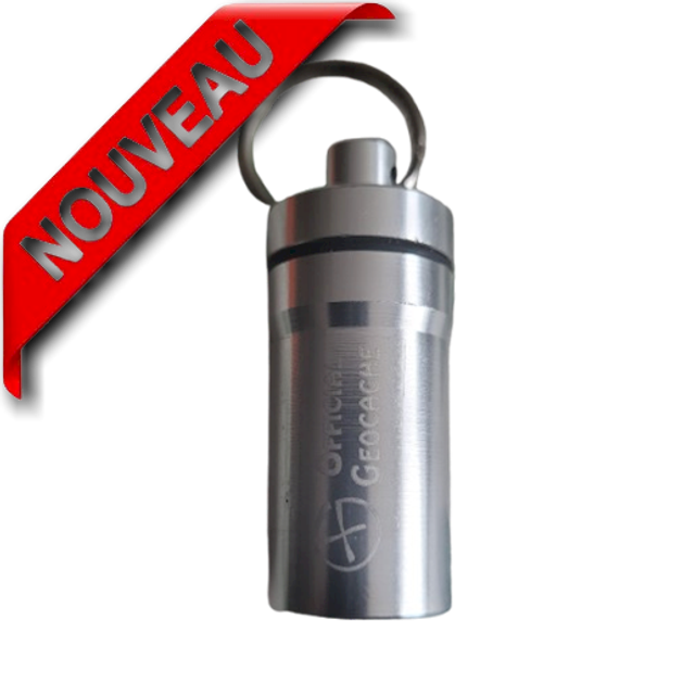 Cache (Bison) en aluminium Ø 22 mm + gravage "Official Geocache"