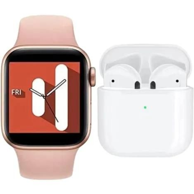Smart Watch T55 Pro Max earphones and smart watch strap pink