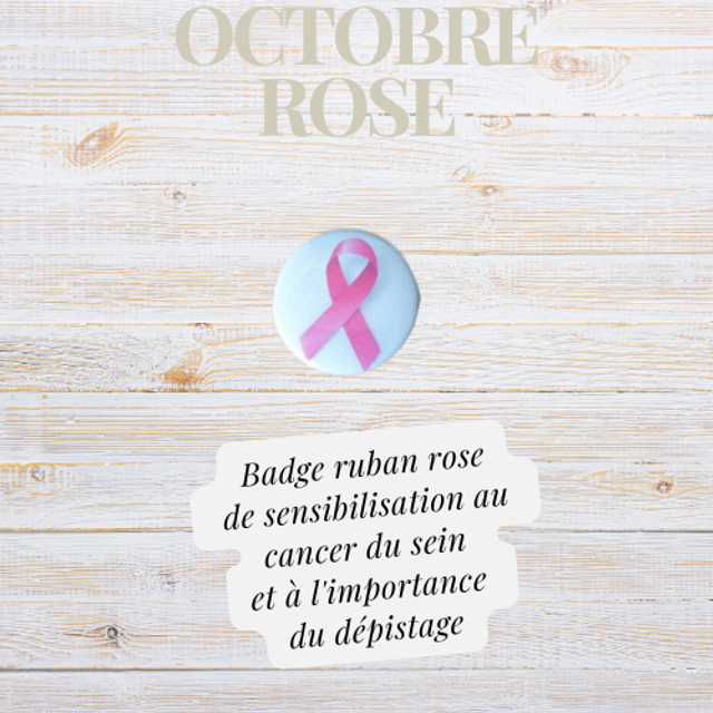 Badge Ruban rose / Octobre Rose
