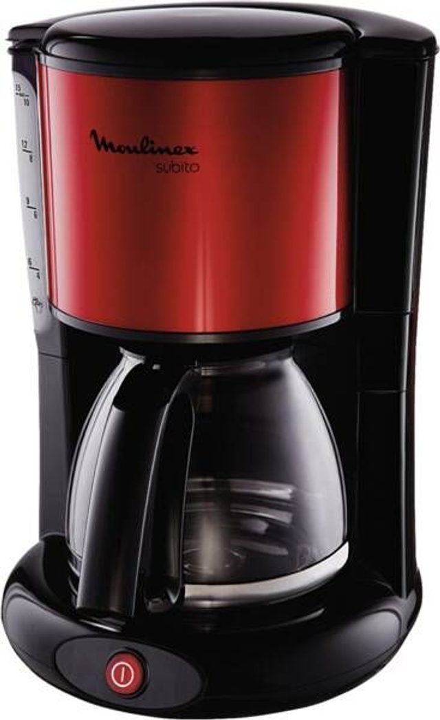 Moulinex Filterkaffeemaschine FG360D Metallicrot-Schwarz