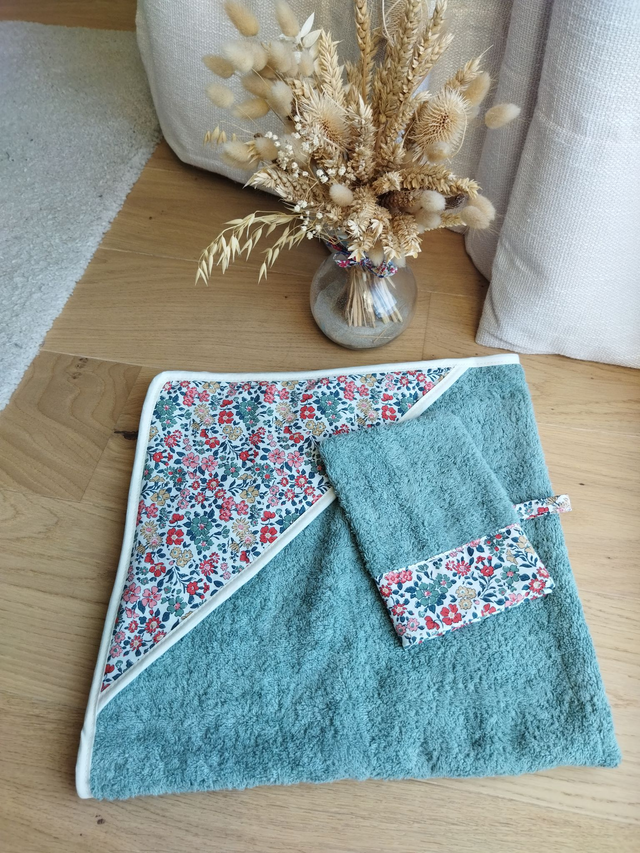 cape de bain et gant