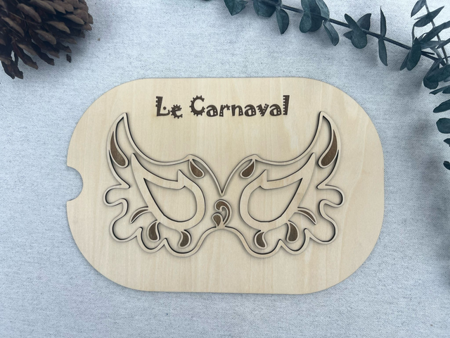Plaque d&#039;activité compatible avec les bac IKEA Trofast - Masque de carnaval