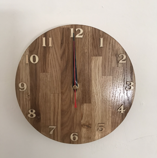 Solid oak round clock